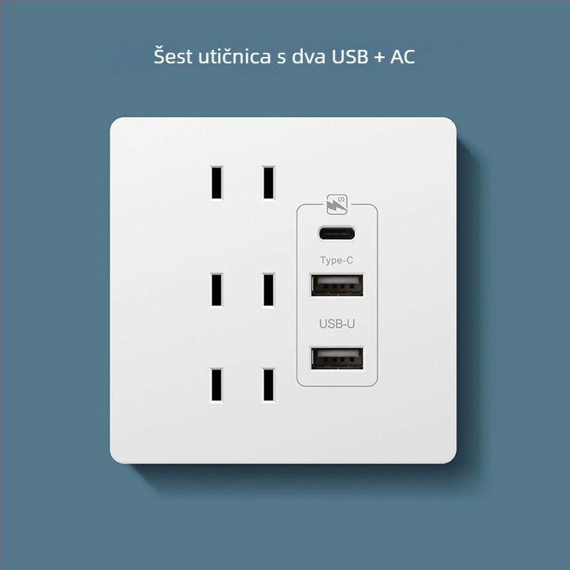Type-C utičnica s brzim punjenjem za noćni ormarić, USB 20W punjenje za Android i iPhone