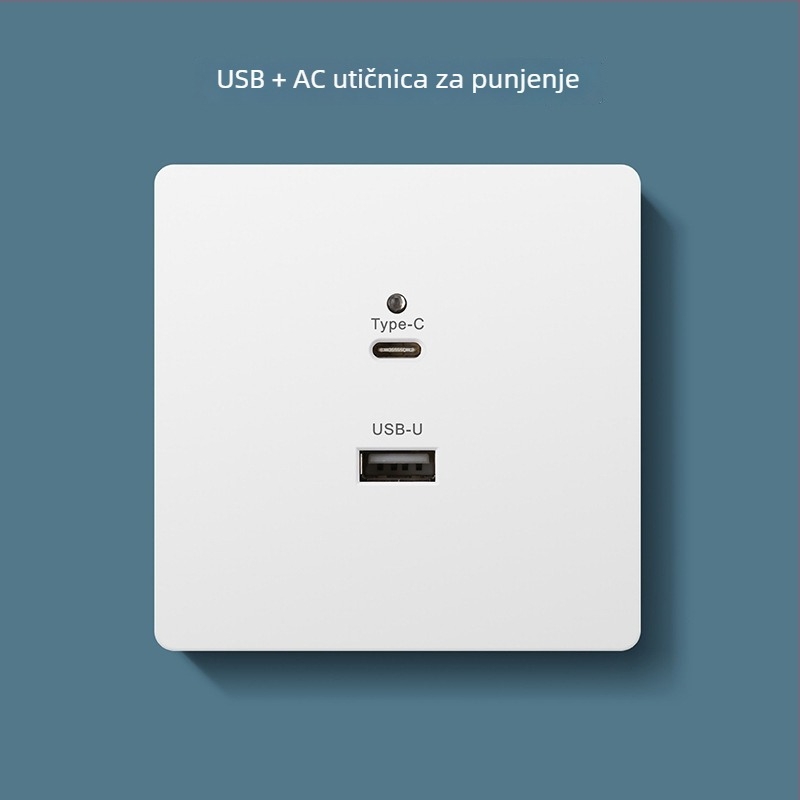 Type-C utičnica s brzim punjenjem za noćni ormarić, USB 20W punjenje za Android i iPhone