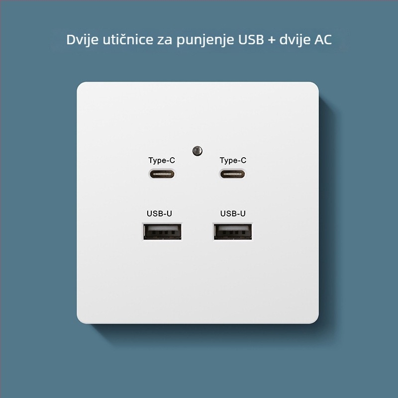 Type-C utičnica s brzim punjenjem za noćni ormarić, USB 20W punjenje za Android i iPhone