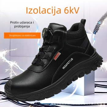 Izolacijske radne cipele 6 kV, plastični vrh, zaštita od udara i probijanja, otporne na habanje, protuklizne, lagane i udobne.
