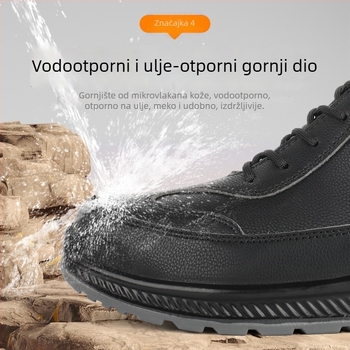 Električne sigurnosne cipele s plastično-čeličnim prstom, zaštita od udara i probijanja, vodootporne, otporne na habanje i ulje, s baršunastom podstavom