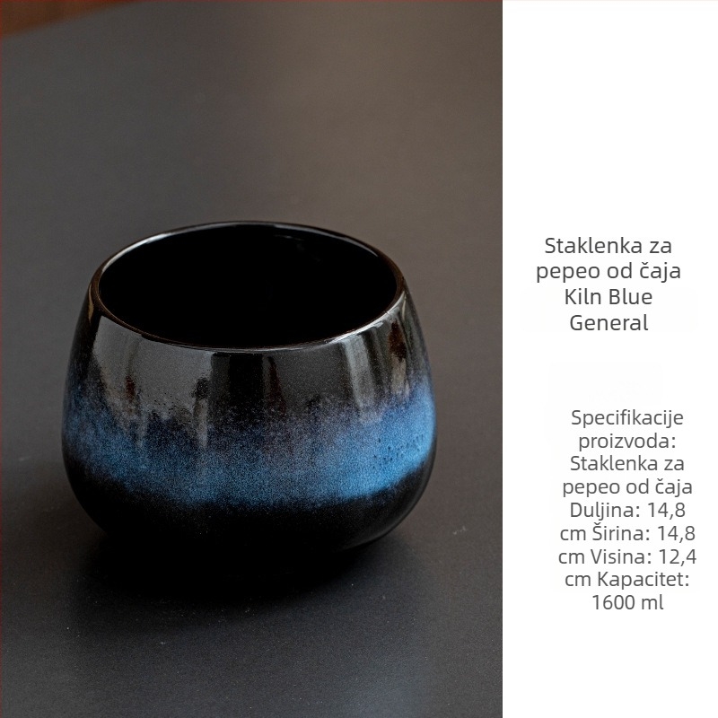 Veliki keramički set za čajnu ceremoniju s posudom za vodu, četkicom za pranje, čajnom šalicom i bazenom za čaj za kućnu upotrebu