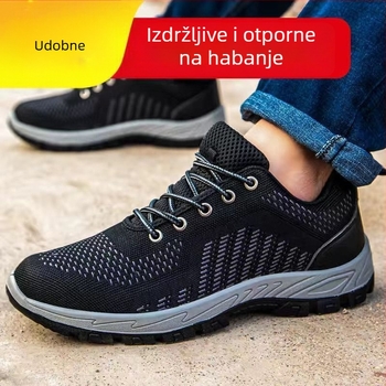 Ljetne sigurnosne cipele za muškarce i žene, prozračni čelični vrh, zaštita od udara i perforacije, lagani gornji dio s mrežom