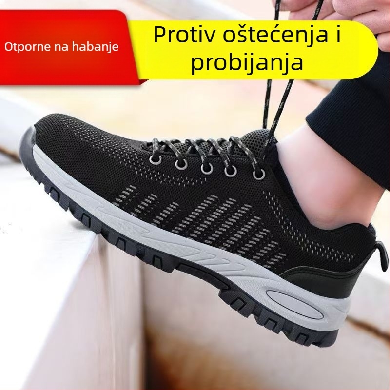 Ljetne sigurnosne cipele za muškarce i žene, prozračni čelični vrh, zaštita od udara i perforacije, lagani gornji dio s mrežom