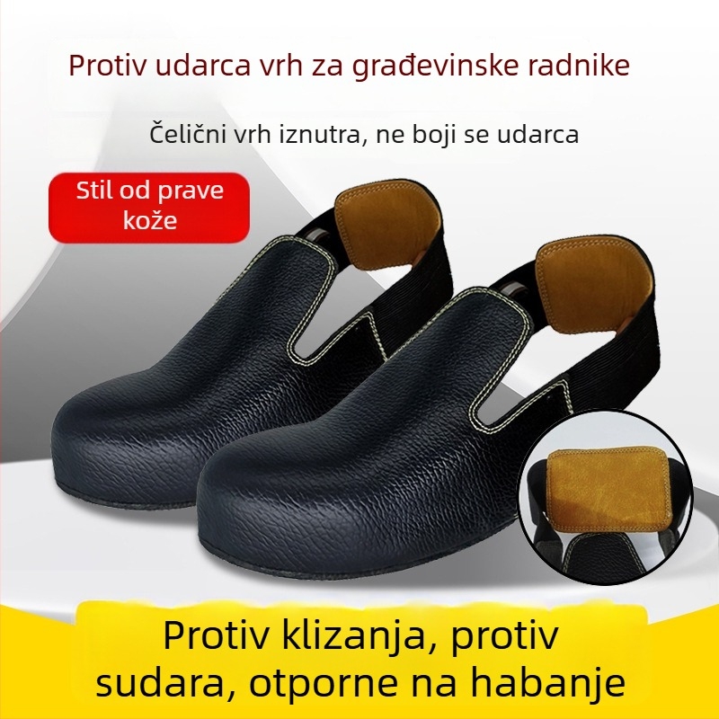Zaštitne navlake za obuću od kravlje kože, vodootporne, s čeličnim prstom, otporne na udarce i proboj, za posjetitelje na gradilištima