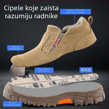 Kožne radne cipele od teleće kože s zaštitom od udara i probijanja, zaštitom od iskri i visokih temperatura — muške radne cipele s protukliznom i otpornosti na habanje