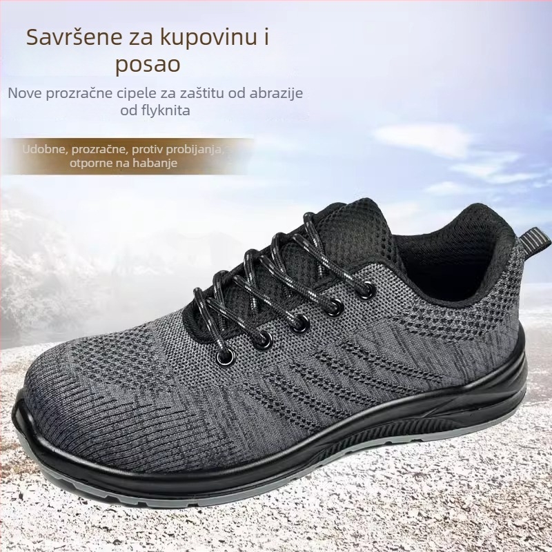 Čizme za zaštitu s čeličnim vrhom, za muškarce i žene, lagane i prozračne, otporne na udarce i probijanje, pletene, protuklizne za gradilište ljeto