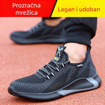 Prozračne zaštitne cipele Flyknit s čeličnom kapicom za prst, zaštita od udara i probijanja, protuklizne, s kontrolom mirisa, ljetne radne cipele