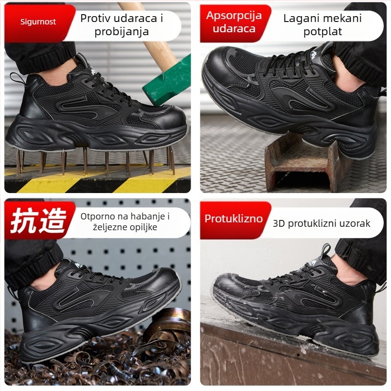 Muške cipele za zaštitu na radu, otporne na probijanje i udar, četiri sezone, lagane, protuklizne