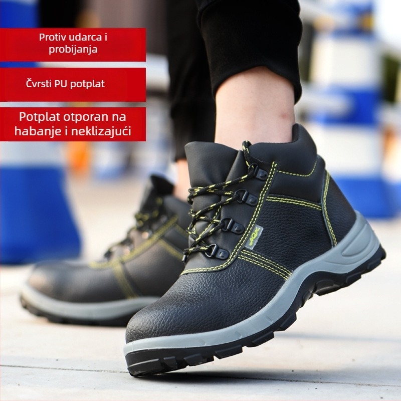 Unisex zaštitne radne cipele od bivlje kože, prozračne, za sve sezone, izolirane, otporne na udar i proboj, lagane i mekane