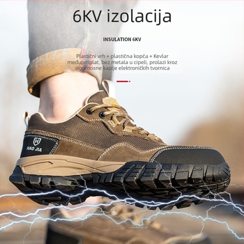 Muške električno izolirane sigurnosne cipele 6 kV, zaštita od probijanja i lomljenja, lagane, otporne, protuklizne i prozračne