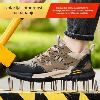 Muške ljetne zaštitne cipele za rad, otporne na udarce i perforacije, protiv mirisa, prozračne, otporne na habanje, izolirane cipele za gradilište