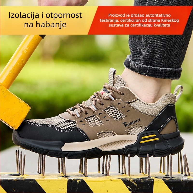 Muške ljetne zaštitne cipele za rad, otporne na udarce i perforacije, protiv mirisa, prozračne, otporne na habanje, izolirane cipele za gradilište