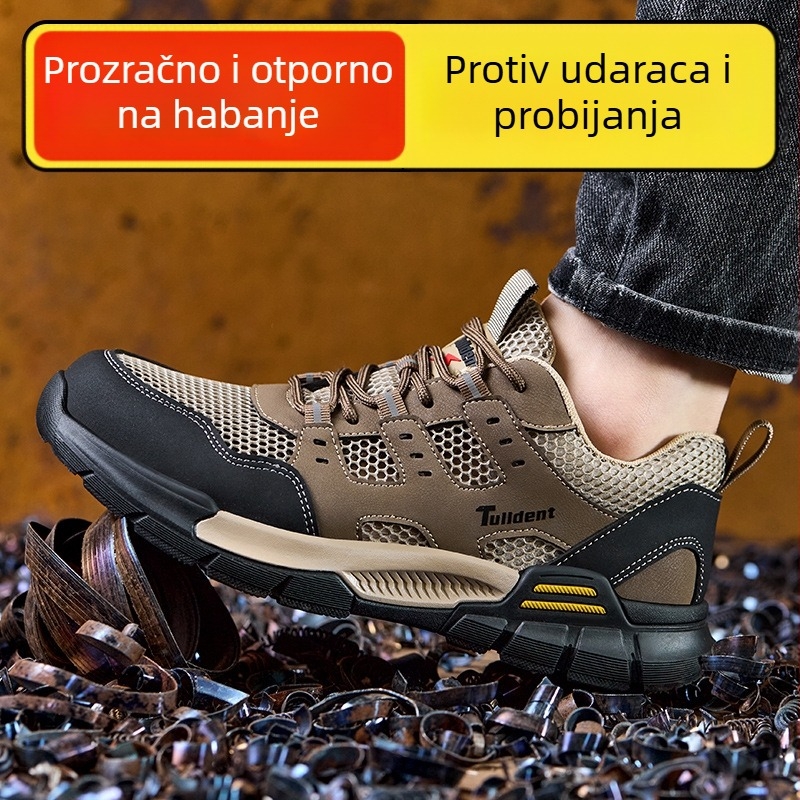 Muške ljetne zaštitne cipele za rad, otporne na udarce i perforacije, protiv mirisa, prozračne, otporne na habanje, izolirane cipele za gradilište