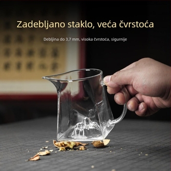 Staklena šalica za čaj s integriranim filtrom i dijelnikom, mali čajnik od zelenog mandarina, čajno sito i odvojnik, borosilikatno staklo