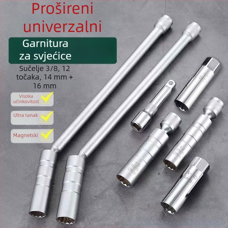 Magnetski univerzalni ključ za svjećice, 14–16 mm, ultra tanki, za demontažu i ugradnju