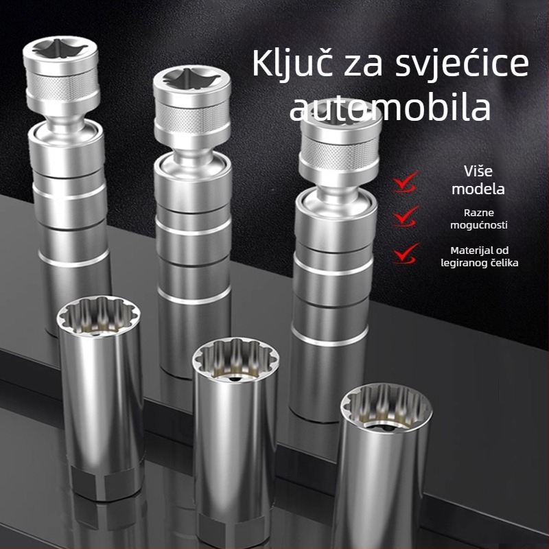 Magnetski univerzalni ključ za svjećice, 14–16 mm, ultra tanki, za demontažu i ugradnju