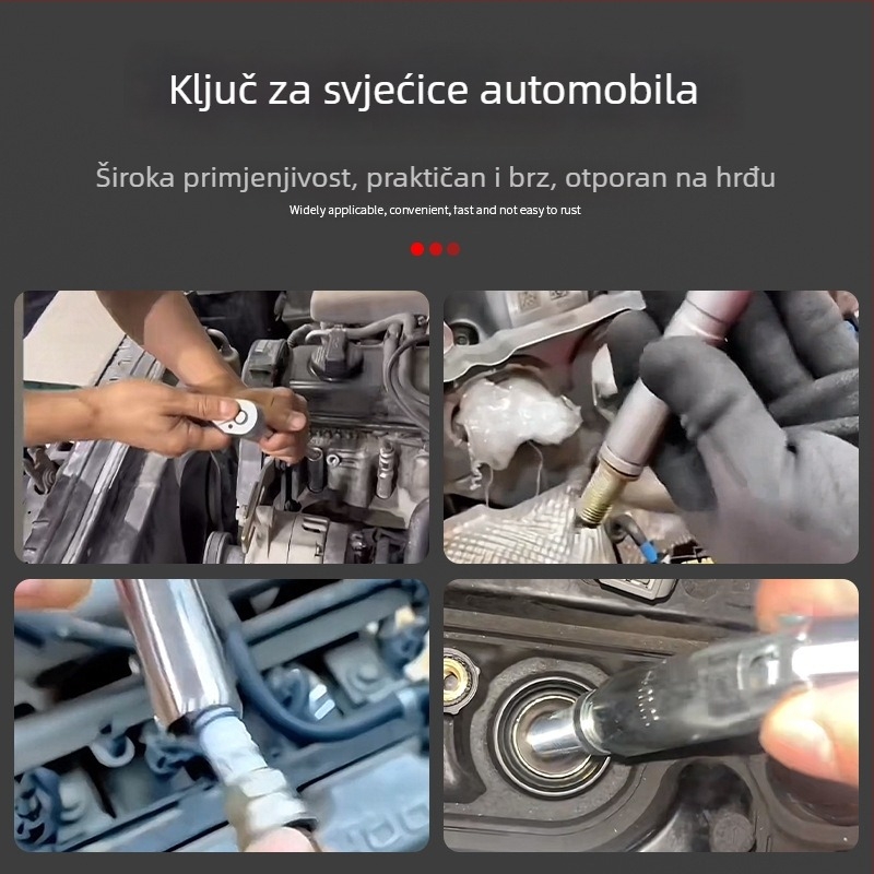 Magnetski univerzalni ključ za svjećice, 14–16 mm, ultra tanki, za demontažu i ugradnju
