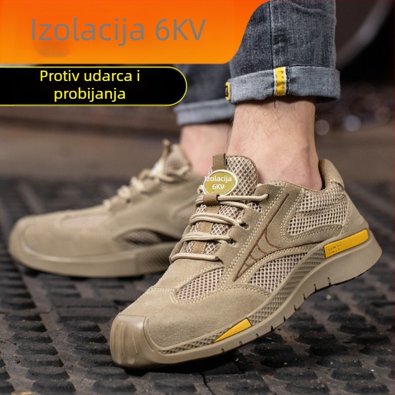 Muške zaštitne radne cipele za proljeće i jesen, s čeličnim prstom, otporne na udarce i perforacije, lagane, mekani đonovi, izolirane, zaštita na gradilištu