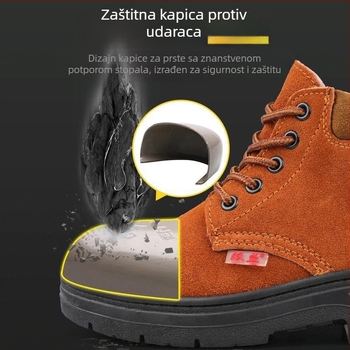 Muške cipele za zavarivanje, visoke, sve sezone, čelična kapica, protiv opeklina, otpornost na udarce, otpornost na probijanje, protuklizne, s kontrolom mirisa