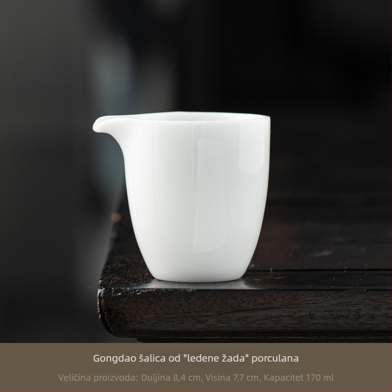 Gongdao šalice od ledenog tipa porculana, Kung Fu čajni set od bijelog porculana Dehua, gaiwan s kapom od tri dijela za dom i ured, čajnik i šalice