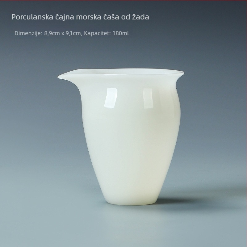 Bijela porcelanska šalica za čaj, dodaci za Kung Fu set čaja, čajnik, dar s logom za otvaranje tvrtke