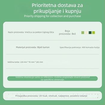 Torba za listove čaja s kartonskim pakiranjem, darovna torba