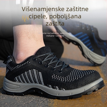 Prozračne radne cipele s čeličnim vrhom, otporne na udarce i probijanje, otporne na habanje, lagane radne cipele za gradilište