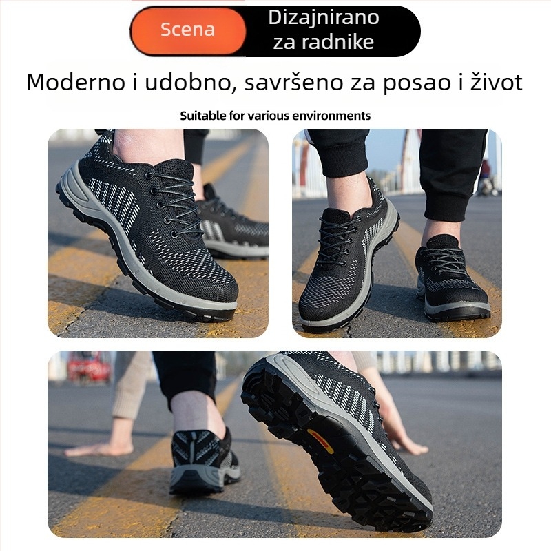 Prozračne radne cipele s čeličnim vrhom, otporne na udarce i probijanje, otporne na habanje, lagane radne cipele za gradilište