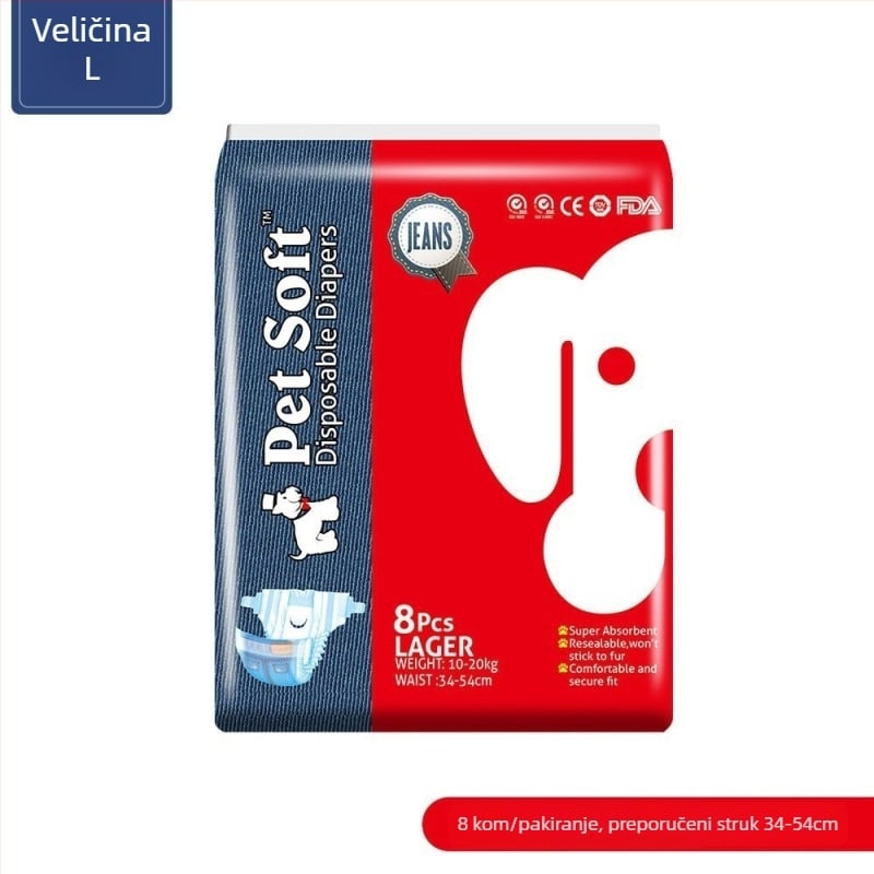 Petsoft denim pelene za ženke psa - netkano tkivo, menstrualne hlače