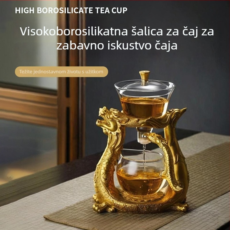 Stakleni čajni set Zmaj i Feniks sa čajnikom Gongfu stila za dom i ured