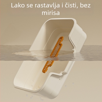 Izuzetno velika kutija za mačji pijesak s visokim rubovima za sprječavanje prosipanja, otvorenog dizajna, podignuta i ojačana, pogodna za mačke kratkih nogu
