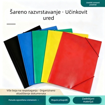 Prozirna A4 mapa s twill elastičnom trakom, model 988, jednobojna, mat završna obrada