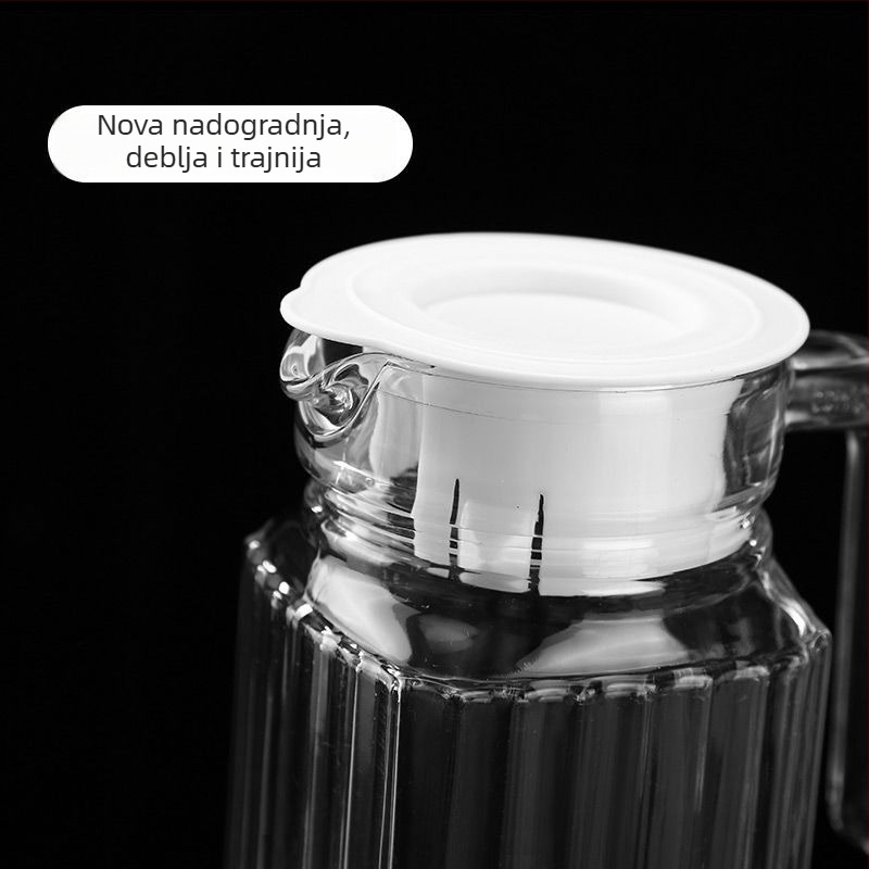 Staklena posuda s prugama velikog kapaciteta za hladnu vodu, čaj, sokove i pivo