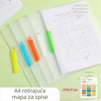 No Worries A4 organizator za testne listove s klipom za šipku, veliki kapacitet, rotirajući dosije