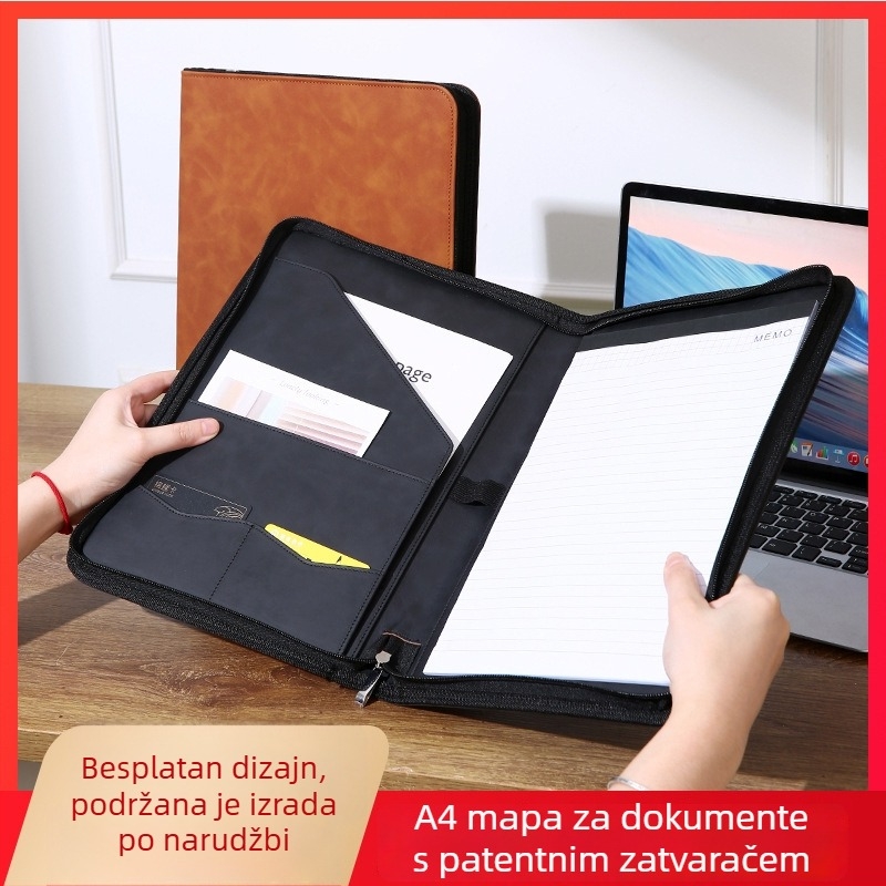A4 dokument folder sa zatvaračem, PP materijal, prilagodljiv logotip