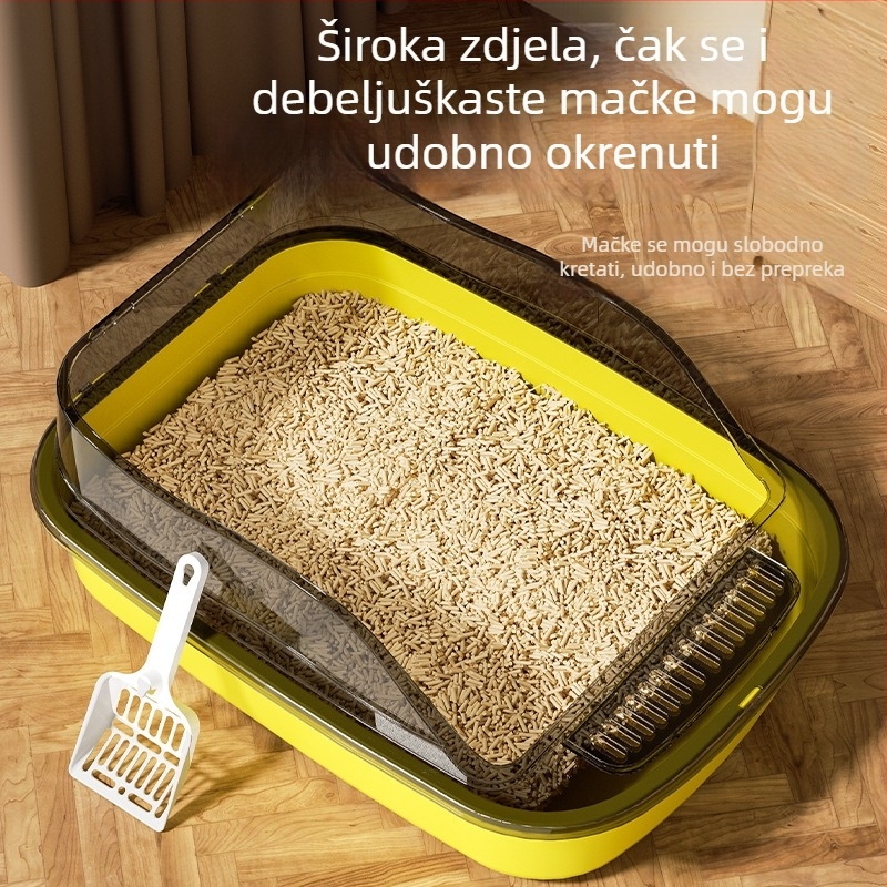 Debljena poluzatvorena kutija za mačji pijesak, naddimenzionirana za mačke i mačiće