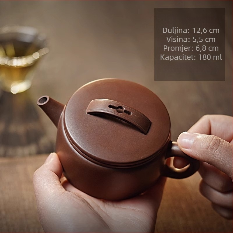 Autentičan Yixing čajnik od purpurne gline, premium kvalitete, moderan minimalistički stil, za kućnu upotrebu, dar u kutiji