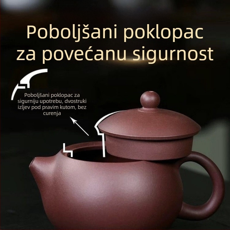 Yixing čajnik od purpurne gline, ručno izrađen majstorima, za kućnu upotrebu, Xi Shi stil