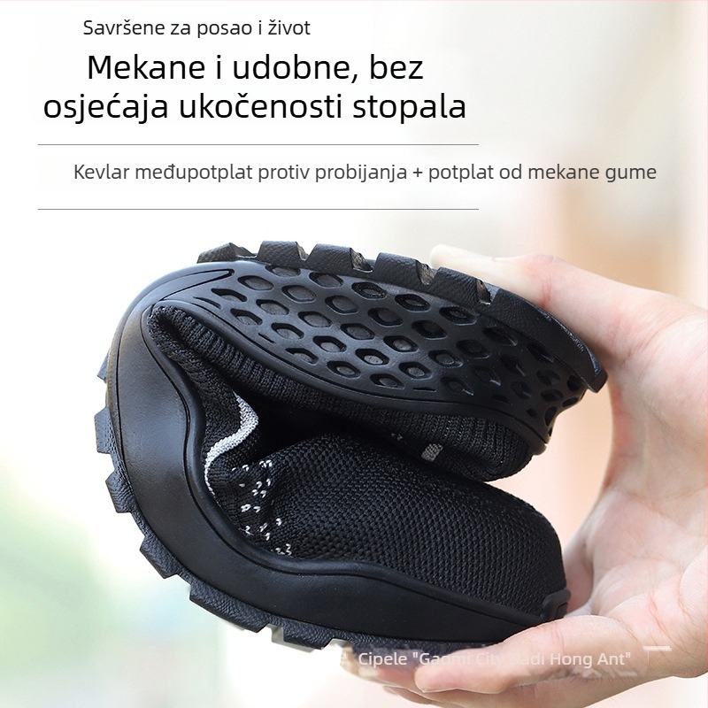 Muške radne cipele sa čeličnim vrhom, zaštita od udara i probijanja, protuklizne, otporne na habanje