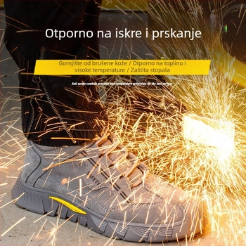 Muške zaštitne cipele za zimu s flis podstavom, visoke radne cipele, čelični vrh, otporne na habanje i probijanje, Zhongbang