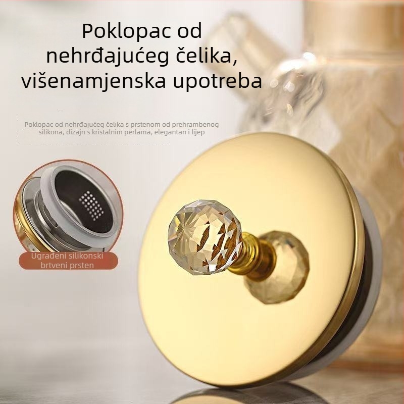 Staklena karafa za hladnu vodu, debelo staklo, velik kapacitet, pogodna za sokove, hladne napitke i čaj, Amber Diamond dizajn