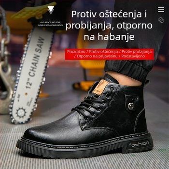 Sigurne radne cipele od prave kože i mikrovlaknaste kože, mekane i udobne, vodootporne, zaštita od udara i probijanja, otporne na habanje i protuklizne.