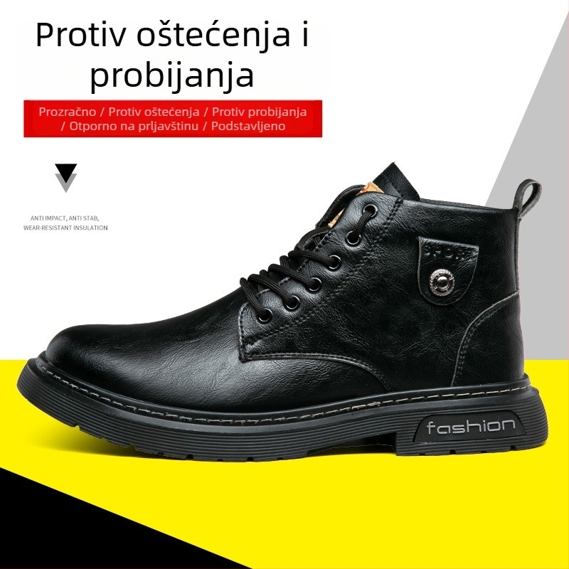 Sigurne radne cipele od prave kože i mikrovlaknaste kože, mekane i udobne, vodootporne, zaštita od udara i probijanja, otporne na habanje i protuklizne.