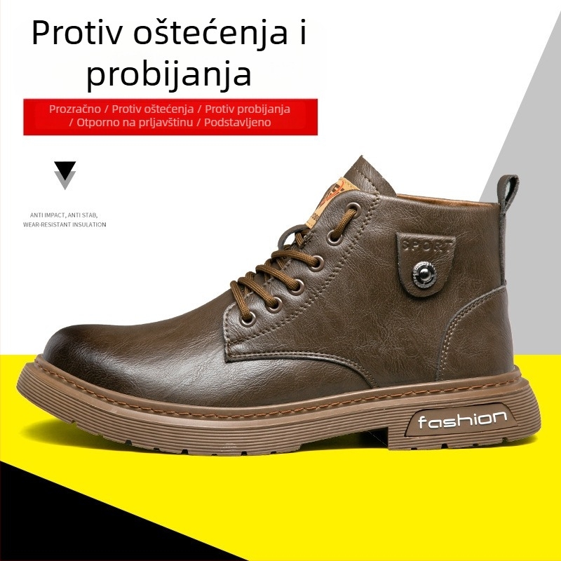 Sigurne radne cipele od prave kože i mikrovlaknaste kože, mekane i udobne, vodootporne, zaštita od udara i probijanja, otporne na habanje i protuklizne.