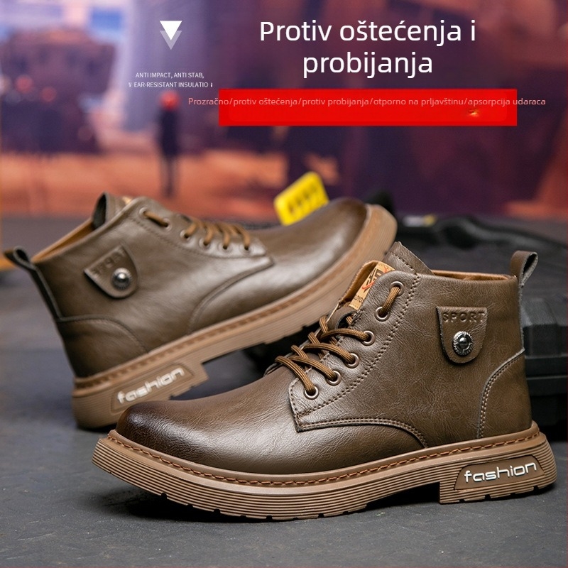 Sigurne radne cipele od prave kože i mikrovlaknaste kože, mekane i udobne, vodootporne, zaštita od udara i probijanja, otporne na habanje i protuklizne.