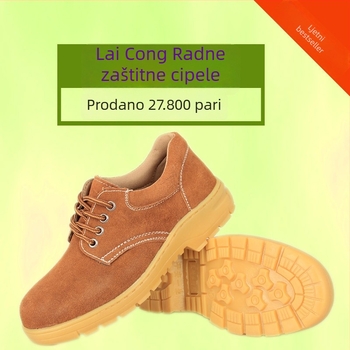 Muške cipele za sigurnost od prave kože s čeličnom zaštitom prsta, prozračne, otporne na udarce i probijanje, protuklizne, protiv sudara