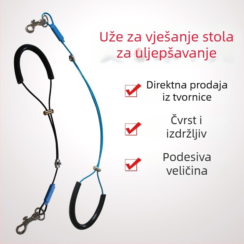 Stol za njegu kućnih ljubimaca s boom rukom, najlonskim pojaseom i upravljačkim užetom – pričvršćujuće užad za kupanje pasa i mačaka