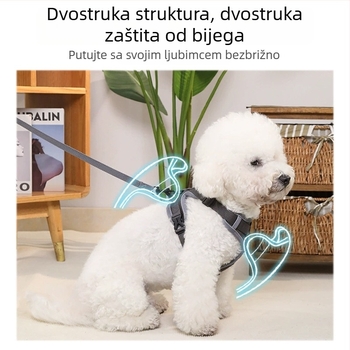 Prilagodljiv prsni harnes za male pse i mačke, zaštita od kidanja, za šetnje