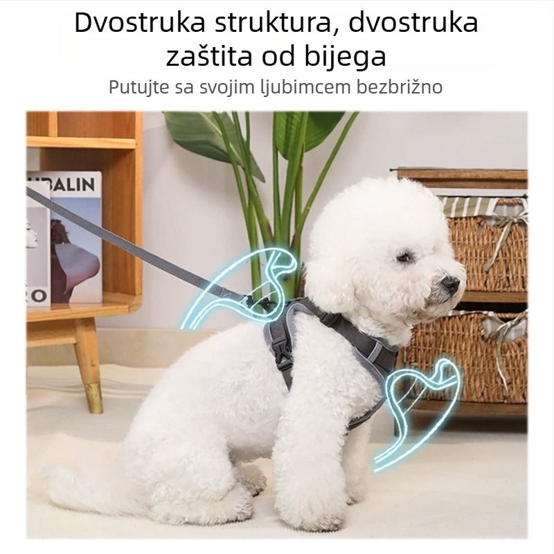 Prilagodljiv prsni harnes za male pse i mačke, zaštita od kidanja, za šetnje